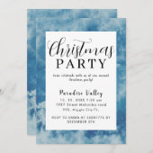 Sky Modern Stoffig Blauw Sneeuwvlokje Kaart (Voorkant / Achterkant)