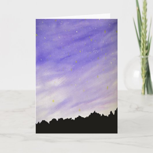 Sky Mountain Night Achtergrond Kaart (Voorkant)
