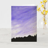 Sky Mountain Night Achtergrond Kaart (Gele Bloem)