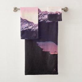 *~* Sky Mountains Purples Pinks & Lavender Photo Bad Handdoek