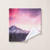 *~* Sky Mountains Purples Pinks & Lavender Photo Bad Handdoek (Wasdoekje)