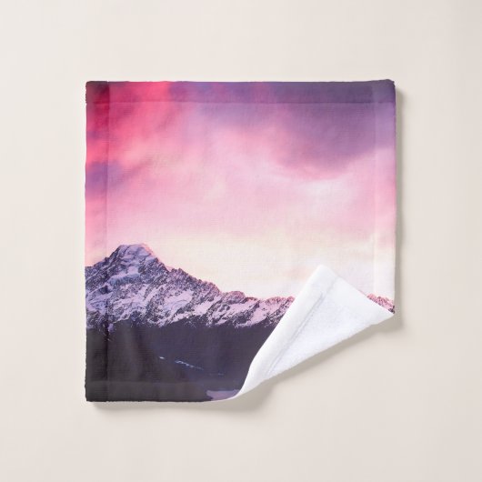 *~* Sky Mountains Purples Pinks & Lavender Photo Bad Handdoek (Wasdoekje)