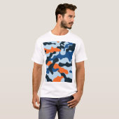 Sky Navy Blue Sinaasappel Racing Camouflage Patroo T-shirt (Voorkant volledig)