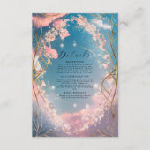 Sky Of Love  Rosy Florals Wedding Informatiekaartje (Voorkant)