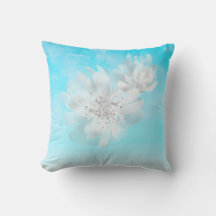 ** Sky Ombre Wolken Witte Bloemen Glitter Blauw