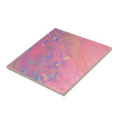 Sky on Venus Coral Pink Galaxy Acrylpour Tegeltje (Zijkant)