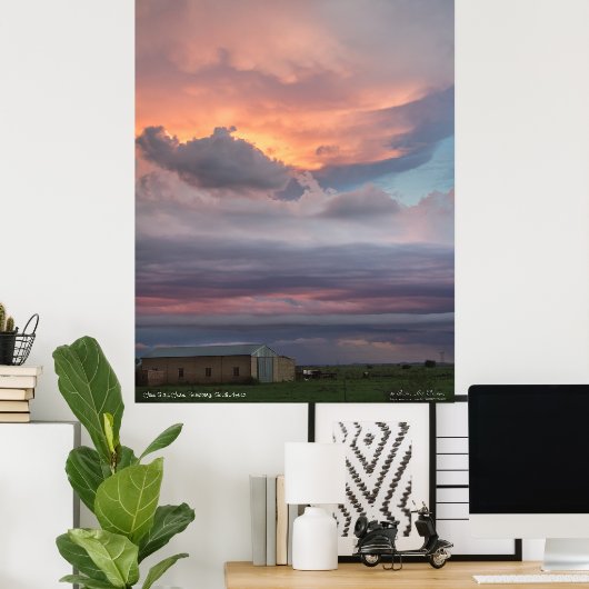 Sky Painted Clouds Poster (Thuiskantoor)