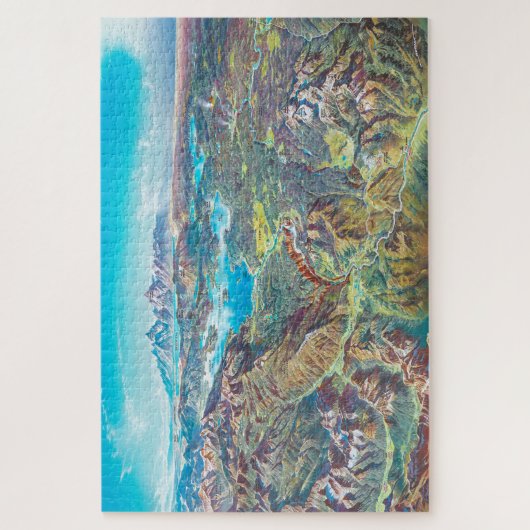 Sky Panorama Map of Yellowstone National Park Legpuzzel (Verticaal)