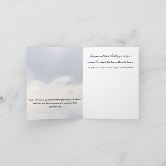 Sky Pastor Appreciation Wenskaart Kaart (Binnen)