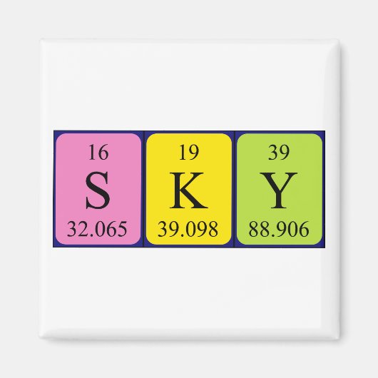 Sky periodiek table name magnet (Voorkant)