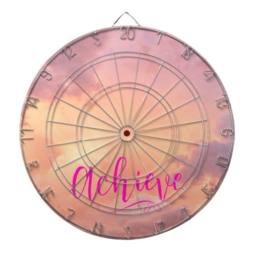 Sky Photo Pink maakt moderne scripttypografie moge Dartbord (Voorkant)