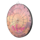 Sky Photo Pink maakt moderne scripttypografie moge Dartbord (Voorkant Rechts)