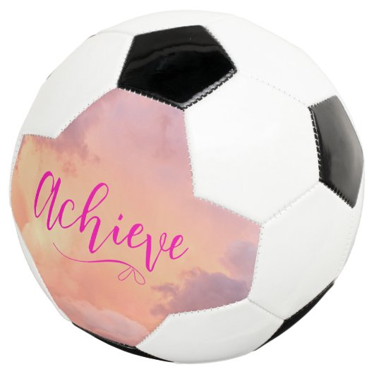 Sky Photo Roze Paarse Bereik Modern Script Quote Voetbal (Drie kwart)