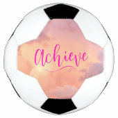 Sky Photo Roze Paarse Bereik Modern Script Quote Voetbal (Voorkant)