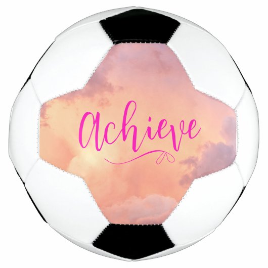 Sky Photo Roze Paarse Bereik Modern Script Quote Voetbal (Voorkant)