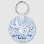 Sky Pilot Blue-vliegtuig Sleutelhanger (Voorkant)