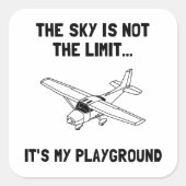 Sky Playground Plane Vierkante Sticker (Voorkant)