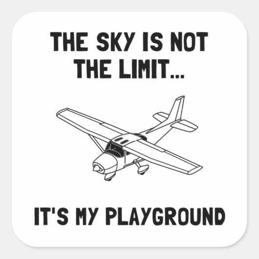 Sky Playground Plane Vierkante Sticker (Voorkant)