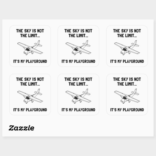 Sky Playground Plane Vierkante Sticker (Vel)