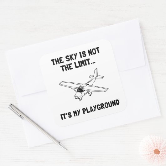 Sky Playground Plane Vierkante Sticker (Envelop)