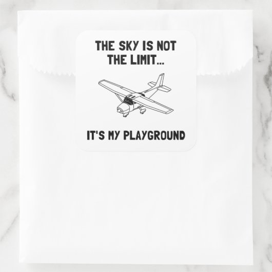 Sky Playground Plane Vierkante Sticker (Tas)