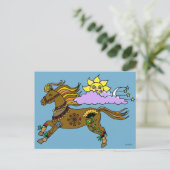 Sky Pony Ukraine Folk Art Briefkaart (Staand voorkant)