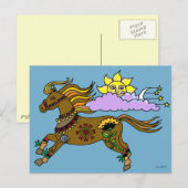 Sky Pony Ukraine Folk Art Briefkaart (Voorkant / Achterkant)