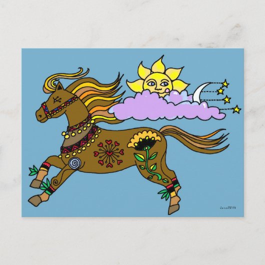 Sky Pony Ukraine Folk Art Briefkaart (Voorkant)