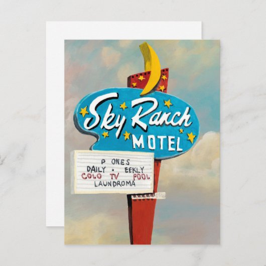 Sky Ranch Motel Sign Briefkaart (Voorkant / Achterkant)