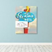 Sky Ranch Motel Sign Canvas Afdruk (Insitu (Houten vloer))