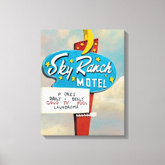 Sky Ranch Motel Sign Canvas Afdruk (Voorkant)