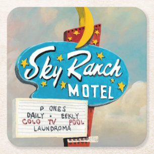 Sky Ranch Motel Sign Kartonnen Onderzetters