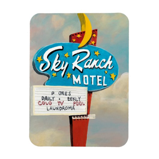 Sky Ranch Motel Sign Magneet (Verticaal)