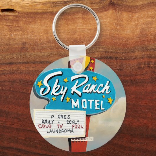 Sky Ranch Motel Sign Sleutelhanger (Voorkant)