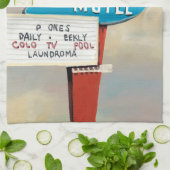 Sky Ranch Motel Sign Theedoek (Gevouwen)