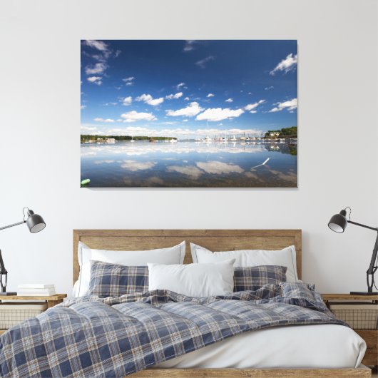 Sky Reflection in the Harbour of Belfast, Maine Canvas Afdruk (Insitu (Slaapkamer))