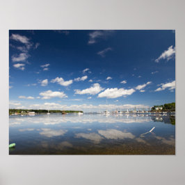 Sky Reflection in the Harbour of Belfast, Maine Poster