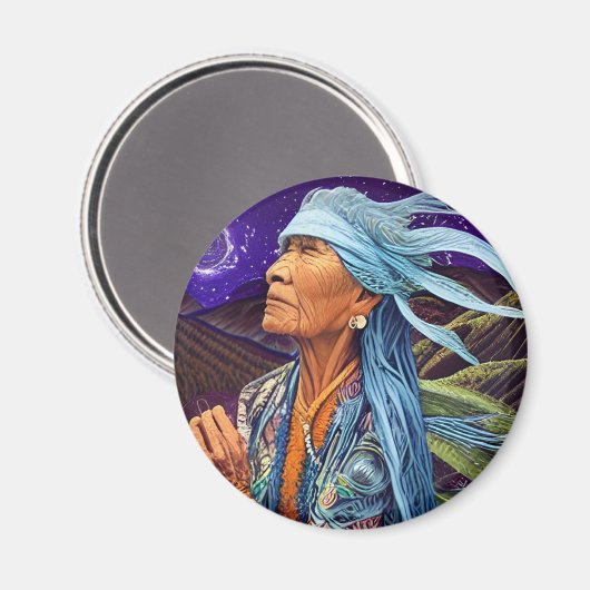 Sky Road Walker Native American Fantasy Art Magneet (Voorkant / Achterkant)