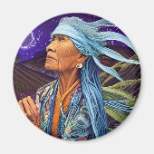 Sky Road Walker Native American Fantasy Art Magneet (Voorkant)