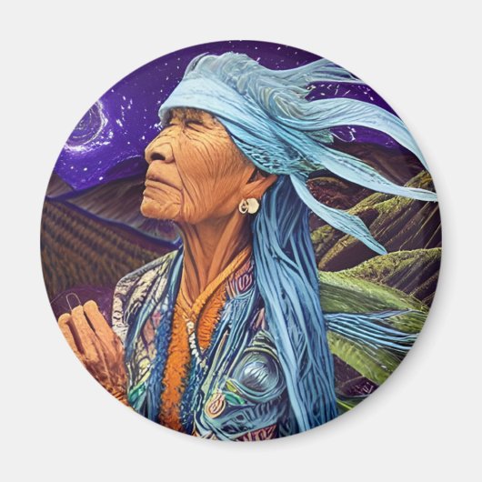 Sky Road Walker Native American Fantasy Art Magneet (Voorkant)
