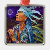 Sky Road Walker Native American Fantasy Art Metalen Ornament (Voorkant)