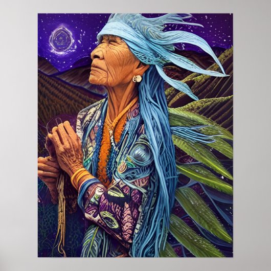 Sky Road Walker Native American Fantasy Art Poster (Voorkant)