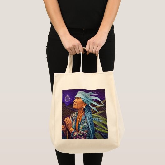 Sky Road Walker Native American Fantasy Art Tote Bag (Voorkant (product))