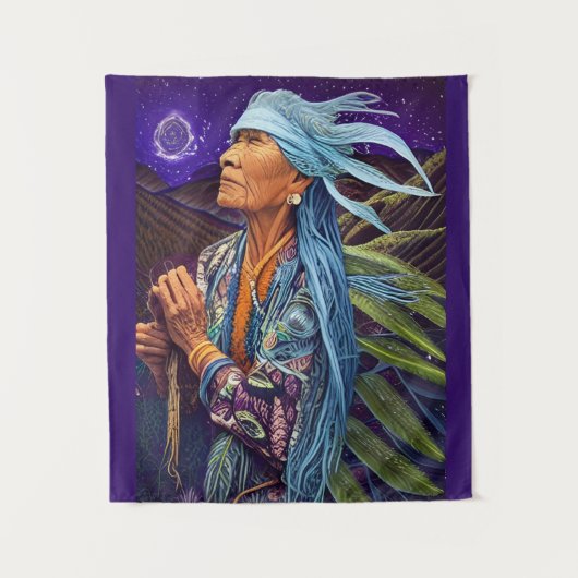 Sky Road Walker Native American Fantasy Art Wandkleed (Voorkant)