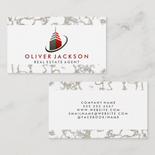 Sky Scraper Building Icon Visitekaartje (Voorkant / Achterkant)