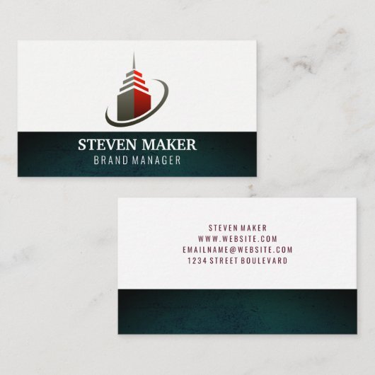 Sky Scraper Building Icon Visitekaartje (Voorkant / Achterkant)