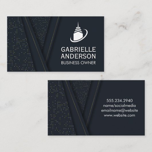 Sky Scraper Building Icon Visitekaartje (Voorkant / Achterkant)