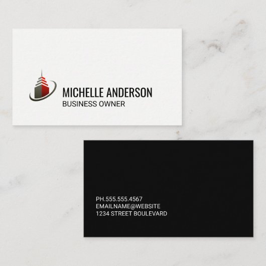 Sky Scraper Building Icon Visitekaartje (Voorkant / Achterkant)