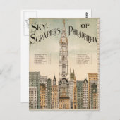 Sky Scrapers van het Briefkaart Philadelphia (Voorkant / Achterkant)