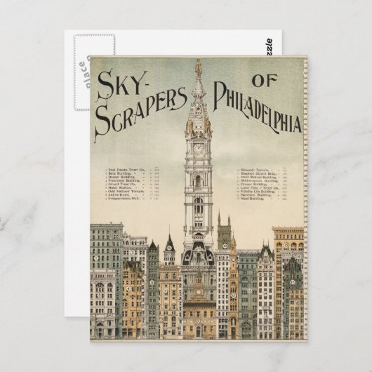 Sky Scrapers van het Briefkaart Philadelphia (Voorkant / Achterkant)